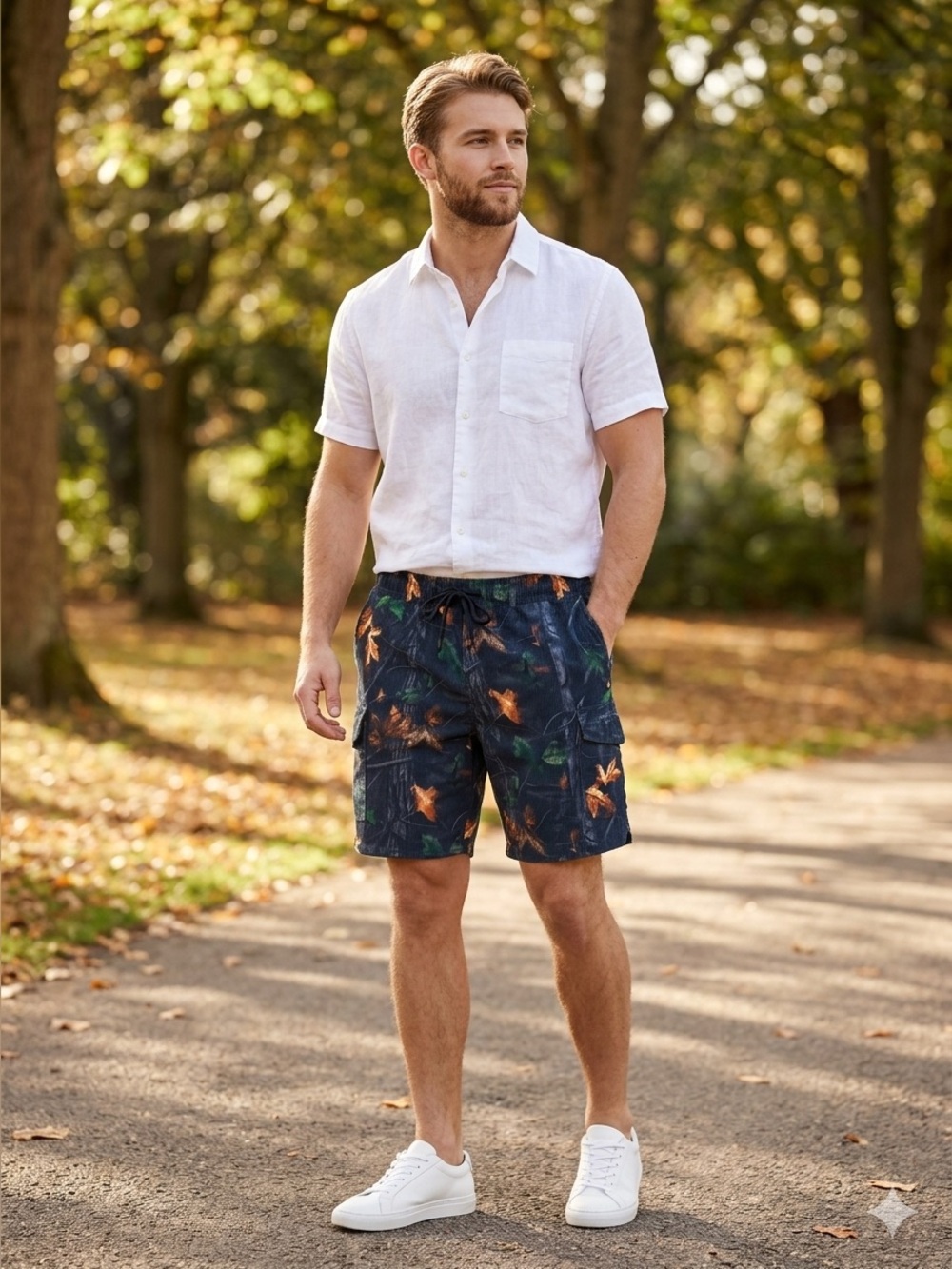 Saints Studio Men's Tree Camo Utility Drawstring Shorts